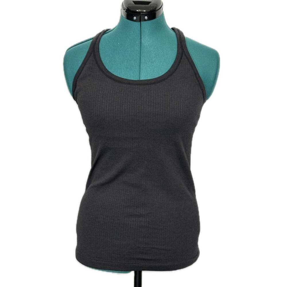 Lululemon Ebb to Street Tank Top 10 Black Ribbed Racerback Yoga Athletic
